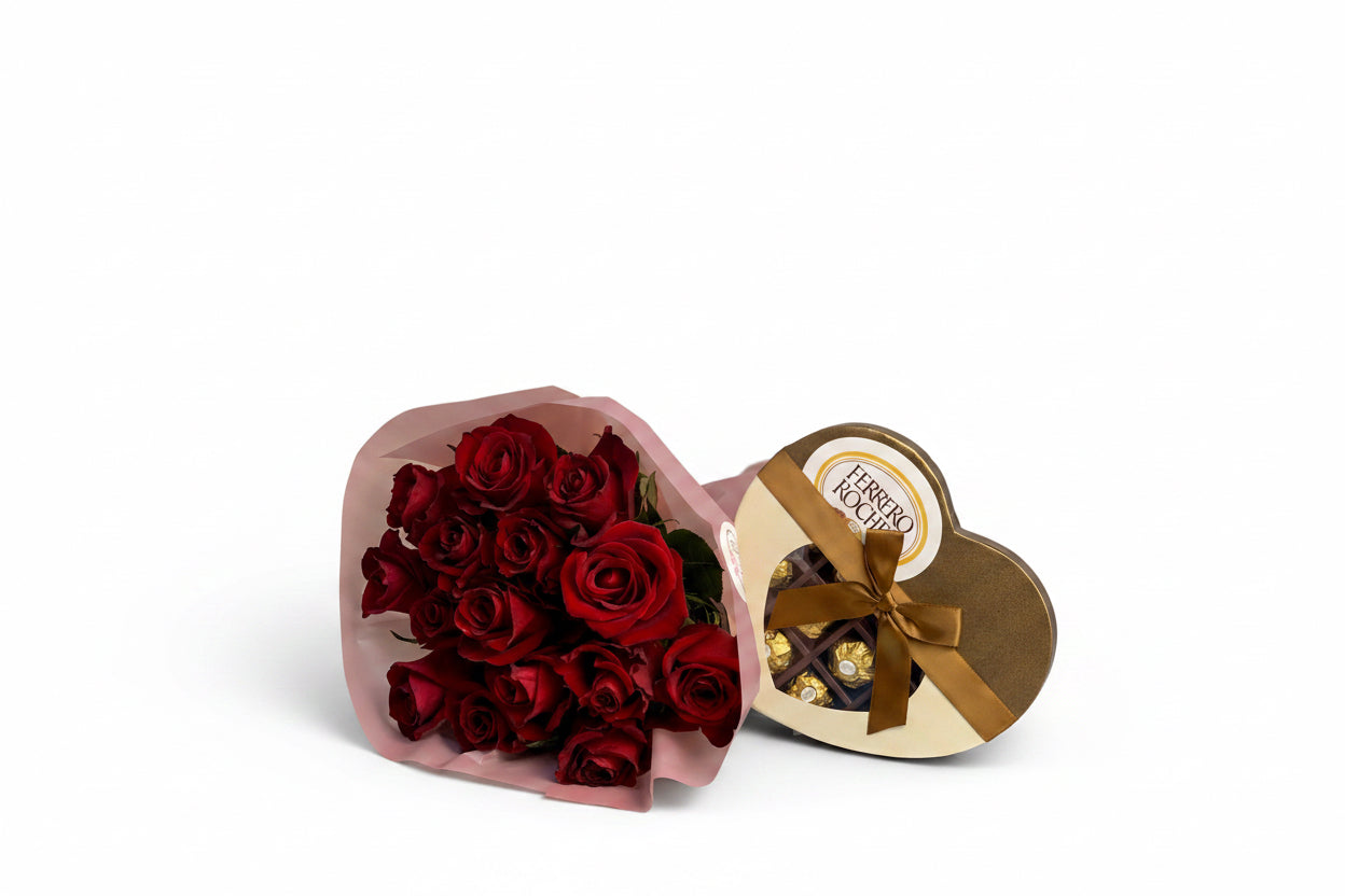 15 Red Rose Bouquet Combo