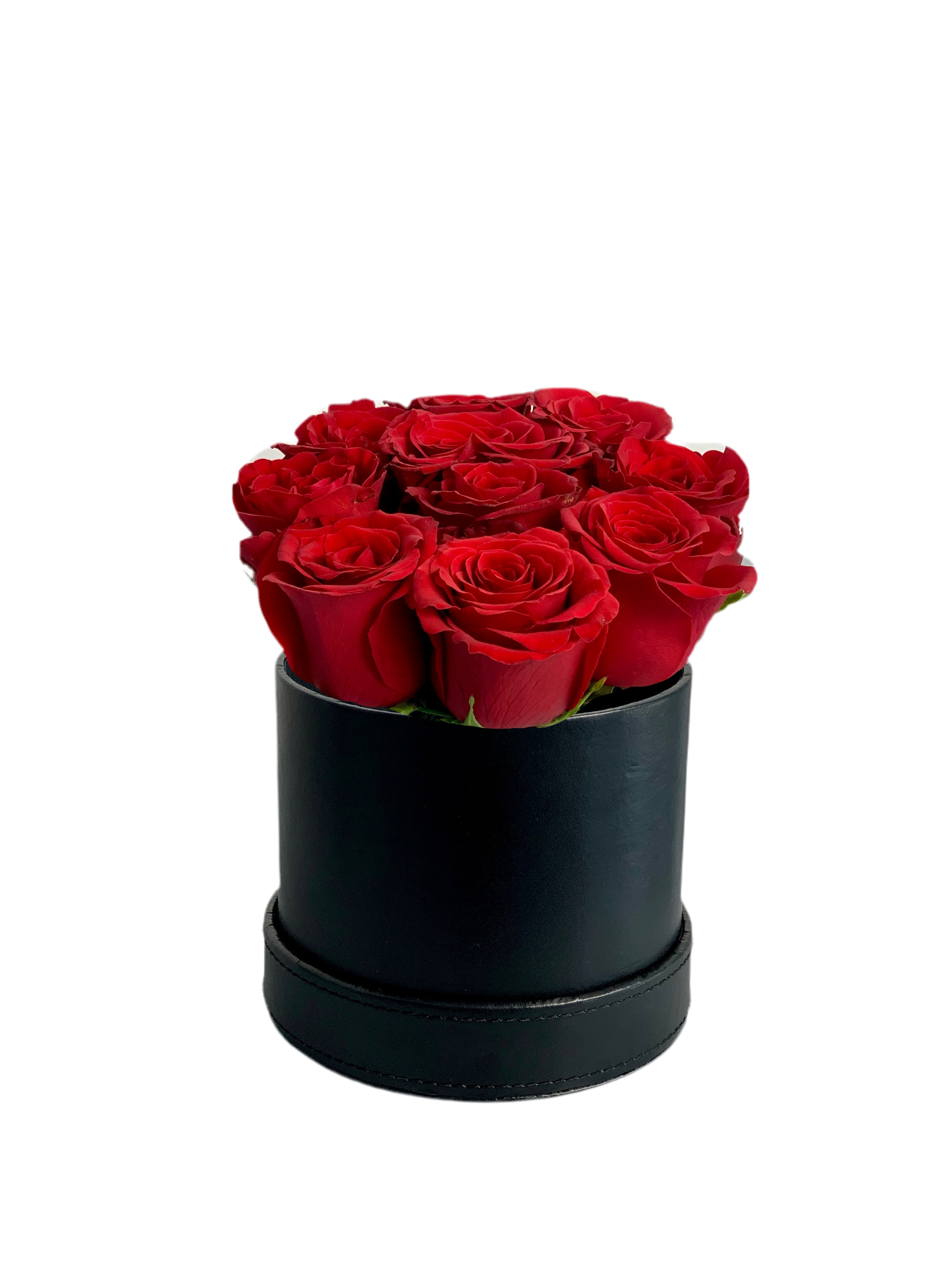 Red Roses in a Leather Box