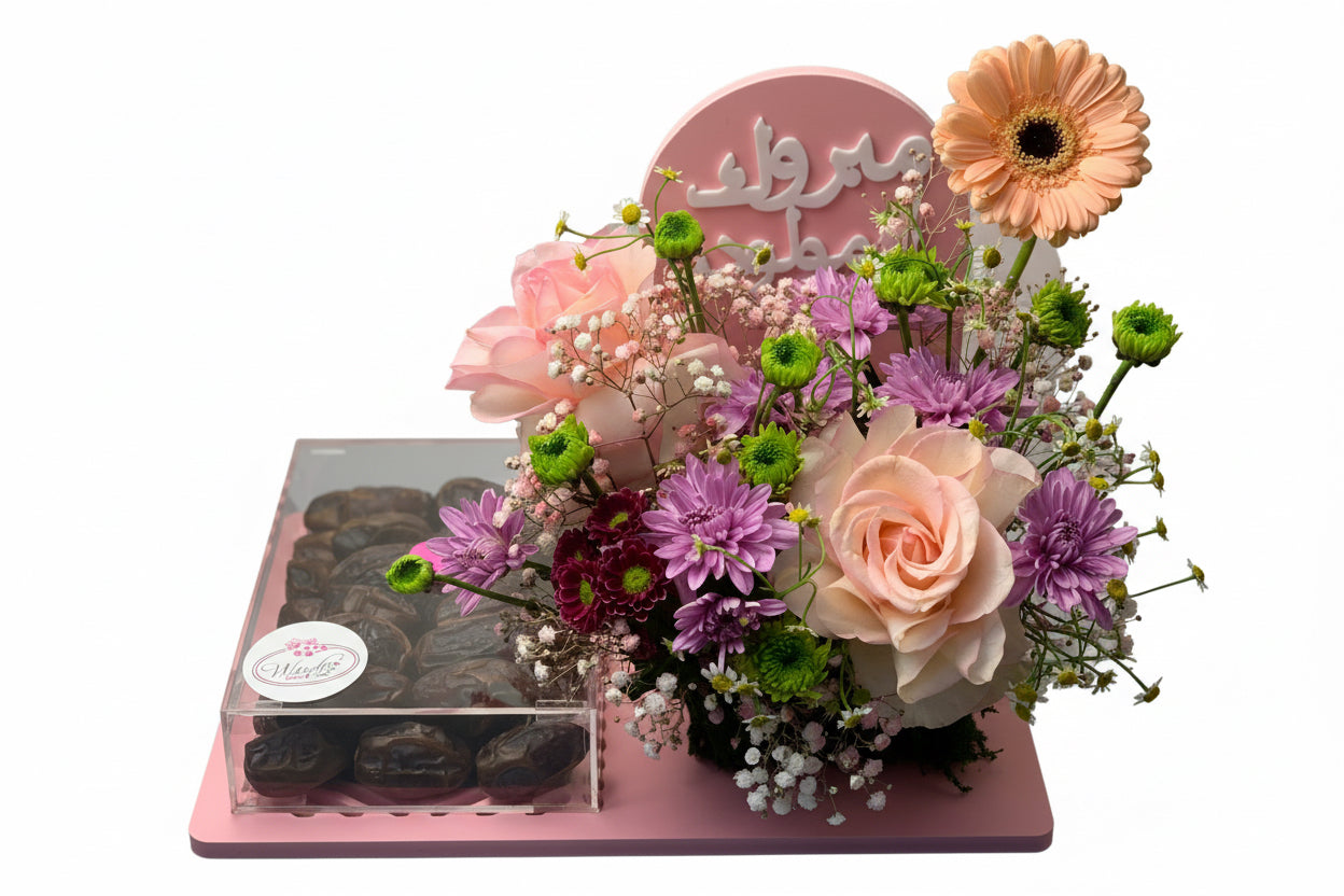 Baby Girl Flowers & Sweets Arrangement